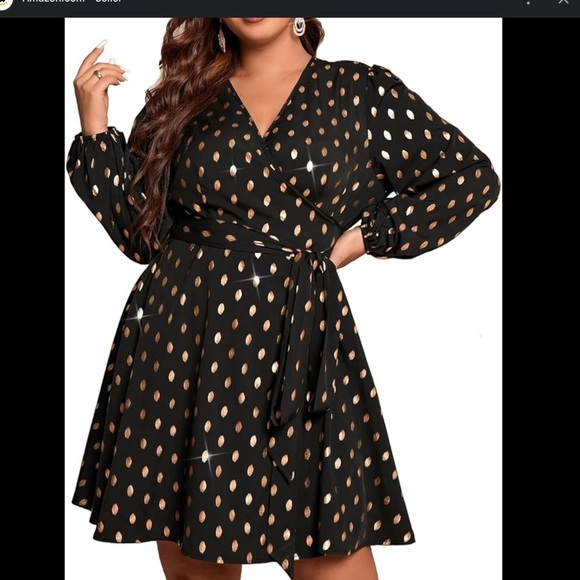 NWT RED DOT BOUTIQUE Plus Size Flutter Butterfly Sleeve Overlap Wrapped V Neck - Picture 4 of 9